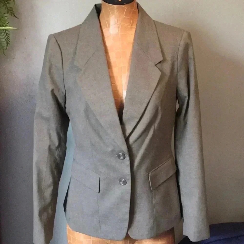 The Limited Collection Womens Blazer Taupe Grey Two Button Office Jacket Size 6